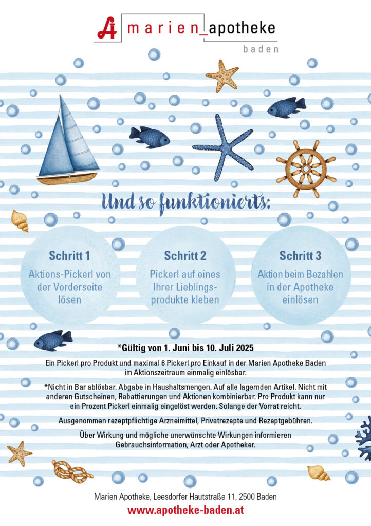Aktionspickerl Sommer Marienapotheke-Baden
