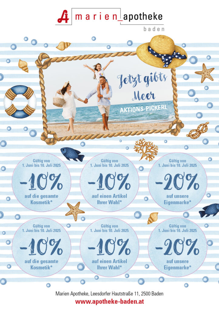 Aktionspickerl Sommer Marienapotheke-Baden